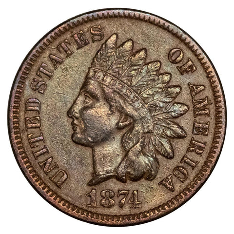 1874 Indian Head Cent - Extremely Fine
