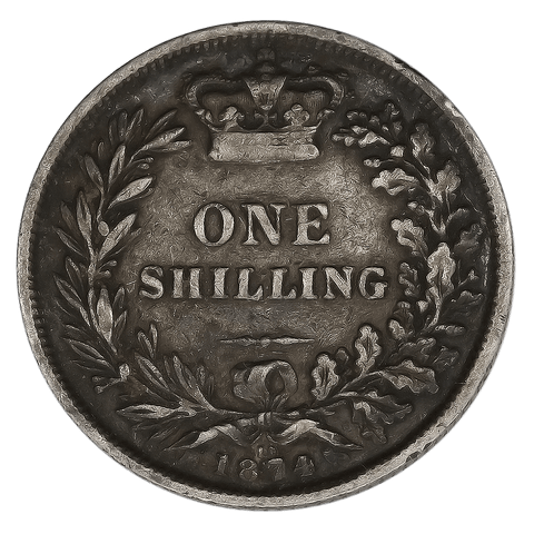 1874 Great Britain Silver Shilling KM.734.2 - Very Fine