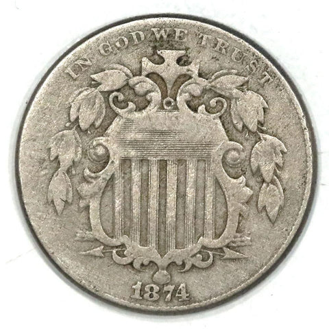 1874 Shield Nickel- Good