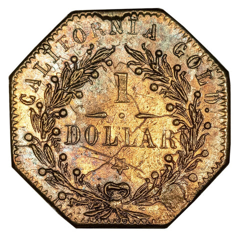1875 $1 California Fractional Gold - BG-1125 - About Uncirculated Details