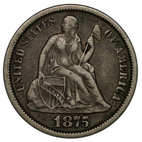 1875-CC Seated Liberty Dime - Choice Very Fine