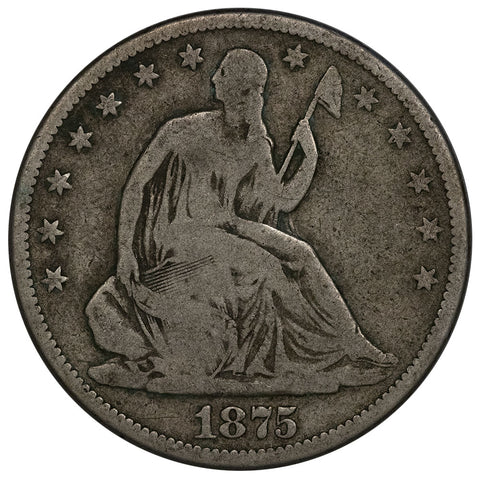 1875-CC Seated Liberty Half Dollar - Very Good