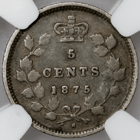 1875-H Small Date Canada 5 Cent Silver KM.2 - NGC VG 10