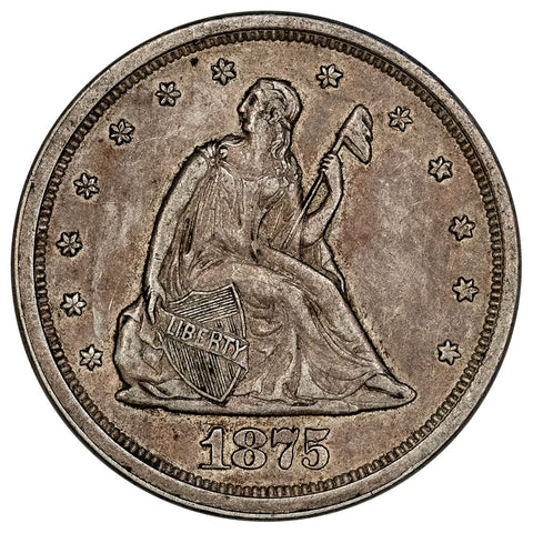 1875 Twenty Cent Piece - About Uncirculated