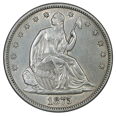 1875-S Seated Liberty Half Dollar - AU+ Details