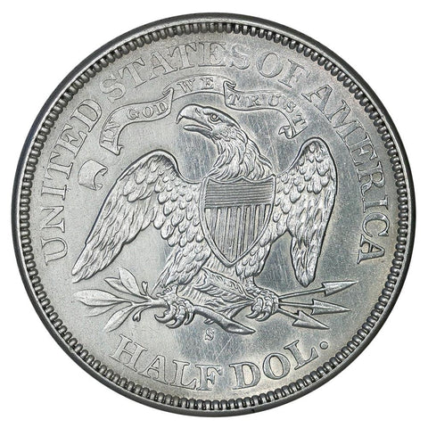 1875-S Seated Liberty Half Dollar - AU+ Details