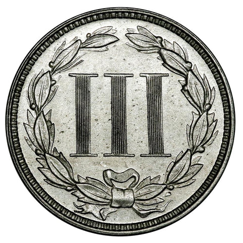 1876 Three Cent Nickel - Choice Brilliant Uncirculated