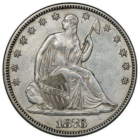 1876 Seated Liberty Half Dollar - About Uncirculated - Centennial Date