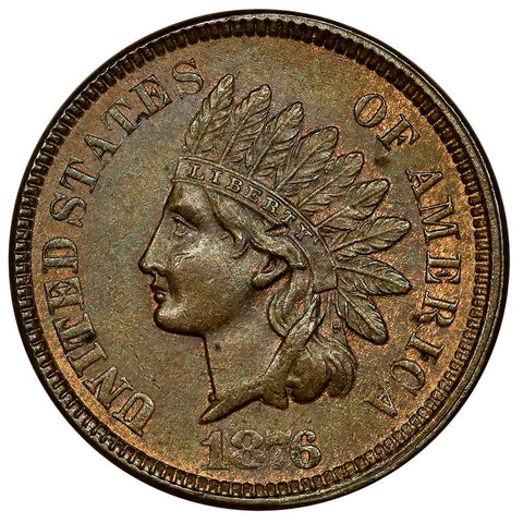 1876 Indian Head Cent - Brown Uncirculated (Some Red)