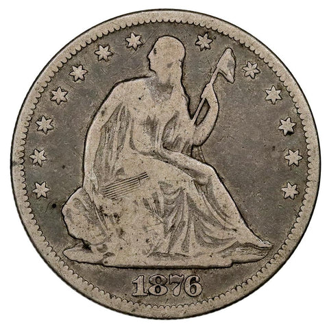 1876-CC Seated Liberty Half Dollar - Very Good+