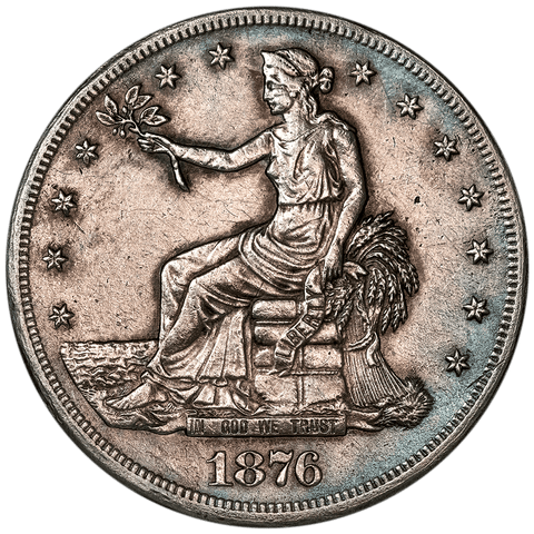 1876-CC Trade Dollar - Extremely Fine Details