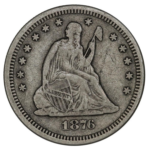 1876-S Seated Liberty Quarter - Very Fine