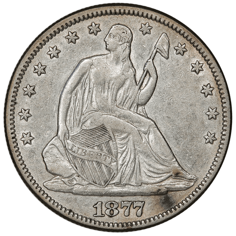 1877 Seated Liberty Half Dollar - Very Fine Details (cleaned)
