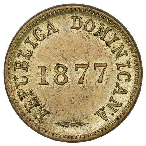 1877 Dominican Republic Centavo KM.3 - About Uncirculated
