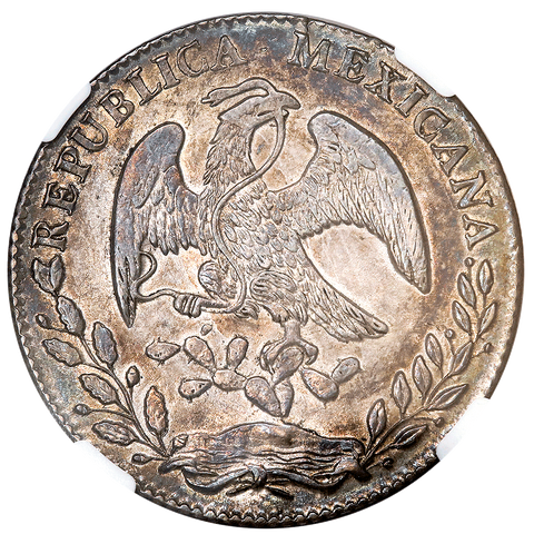 1877-GoFR Wide Date Mexico Cap & Rays 8 Reales - KM.377.8 - NGC AU 55 (Gorgeous!)