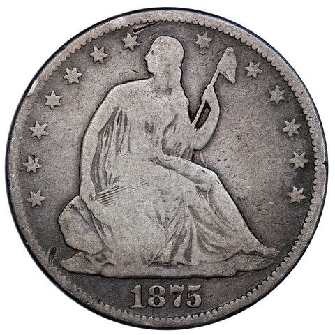 1875 Seated Liberty Half Dollar - Good+