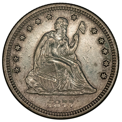 1877 Seated Liberty Quarter - About Uncirculated Details