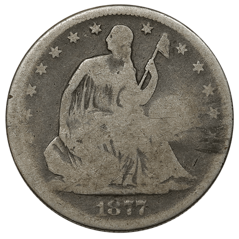 1877-S Seated Liberty Half - Counterstamped: F H R - Good