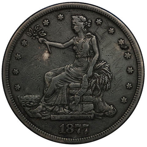 1877-S Trade Dollar - Very Fine Details (graffiti)