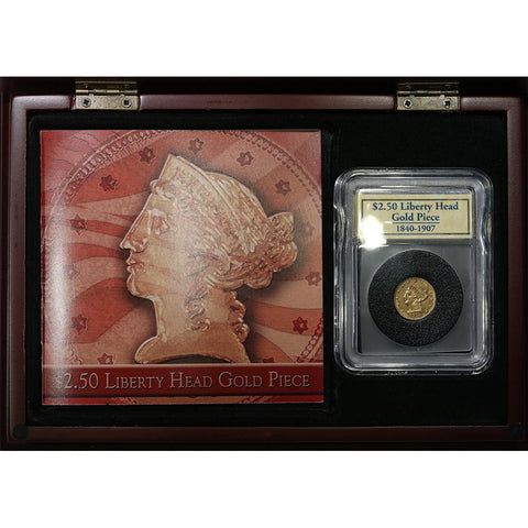 1878 $2.5 Liberty Head Gold Coin - About Uncirculated - In Display Box w/ Pamphlet