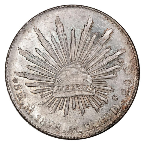1878-Mo MH Mexico Cap & Rays 8 Reales - KM. 377.10 - Uncirculated