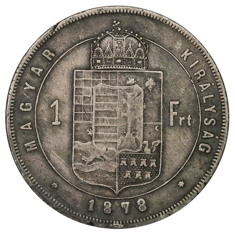 1878-KB Hungary Silver Forint KM. 453.1 - Very Fine