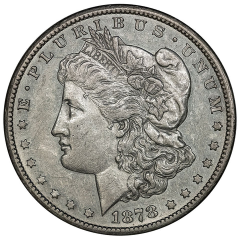 1878-CC Morgan Dollar Top-100 VAM-6 Doubled Leaves - About Uncirculated (Cleaned)