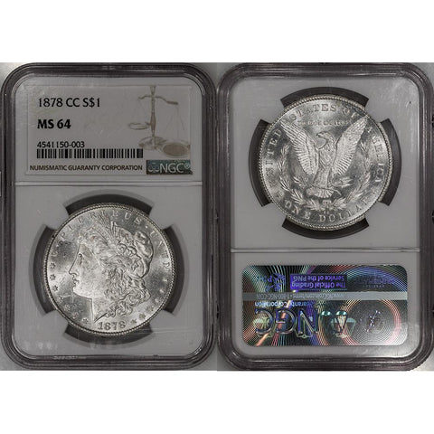 1878-CC Morgan Dollar VAM-2A Die Chip Nostril - NGC MS 64