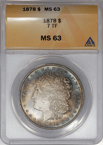 1878 Morgan Dollar - ANACS MS 63 - Pretty Toning