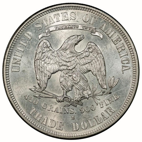 1878-S Trade Dollar - Uncirculated+ Detail