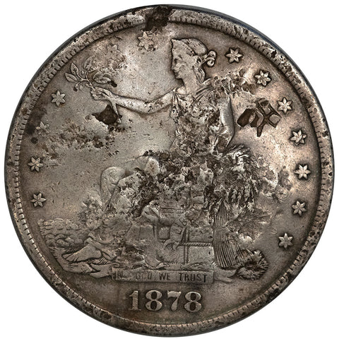 1878-S Trade Dollar - Very Fine Details (Heavily Chop Marked)