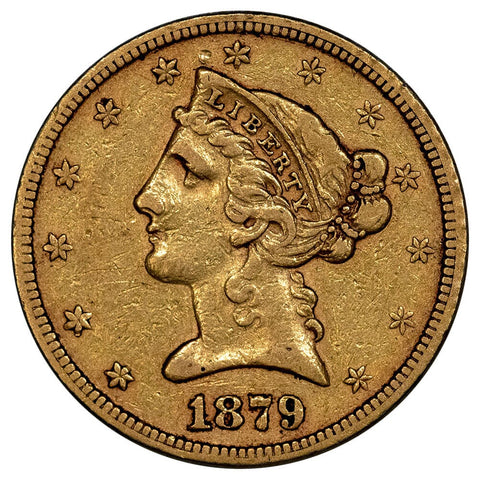 1879 $5 Liberty Head Gold Coin - Very Fine