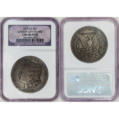 1879-CC Morgan Dollar (Capped) - NGC Genuine Circulated - Carson City Hoard