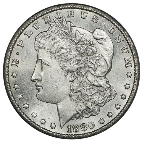 1880-CC Morgan Dollar Top 100 VAM-6 8/7 Overdate - About Uncirculated