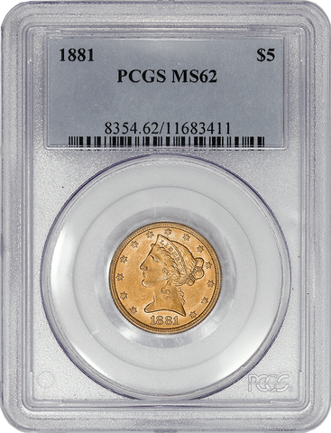 Pre-1900 $5 Liberty Half Eagle Gold Coins - PCGS MS 62 - Special!