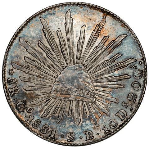 1881-GoSB Mexico Cap & Rays 8 Reales - KM. 377.8 - Gorgeous Choice About Uncirculated
