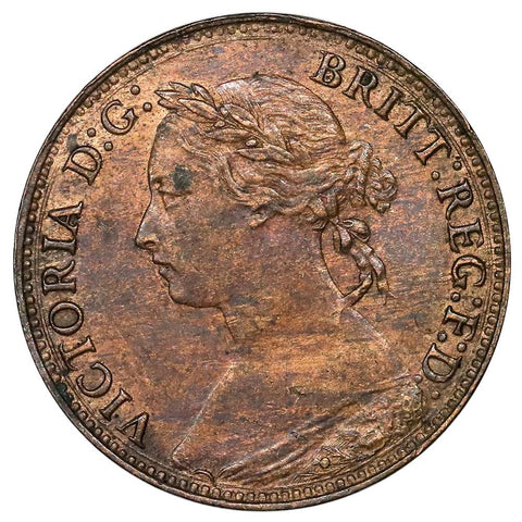 1881 Great Britain Farthing 3 Berrie KM. 753s - About Uncirculated