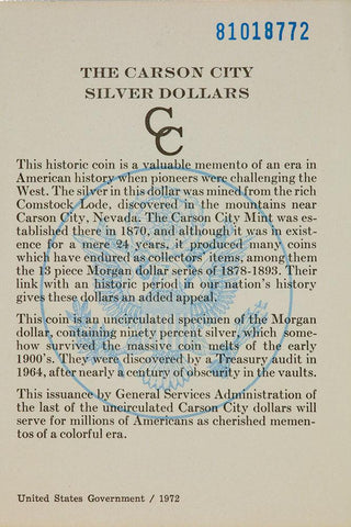 1881-CC Morgan Dollar in GSA, Choice Brilliant Uncirculated, Includes Box/Cert