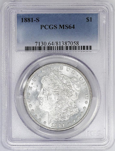 1881-S Morgan Dollar - PCGS MS 64 - Choice Brilliant Uncirculated