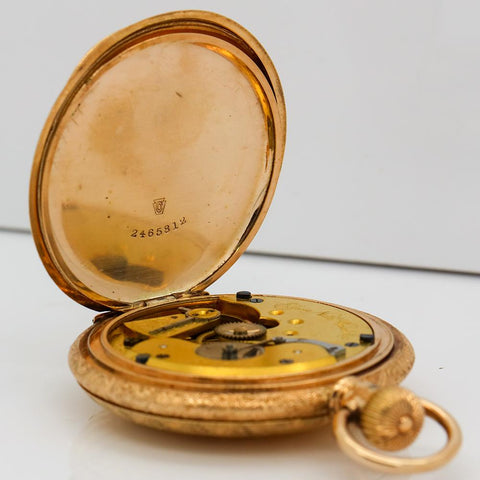 1882 Elgin Gold Filled Pocket Watch - 11J, Grade 93, Model 1, Size 16s - Gorgeous Case