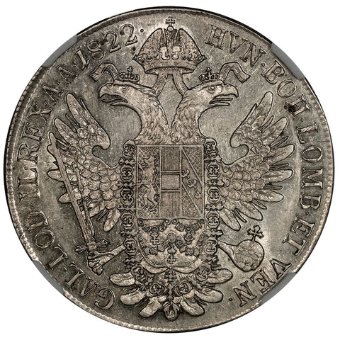 1822-C Austria Franz II Silver Thaler - KM.2162 - NGC XF 40