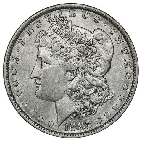 1882-O/S Top-100 VAM-4 LDS Recessed O/S Morgan Dollar - About Uncirculated
