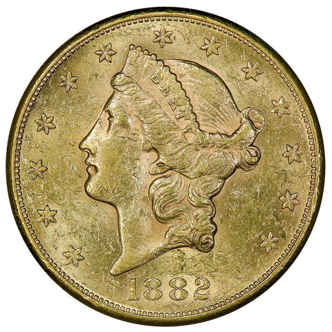 1882-S $20 Liberty Double Eagle Gold Coin - About Uncirculated