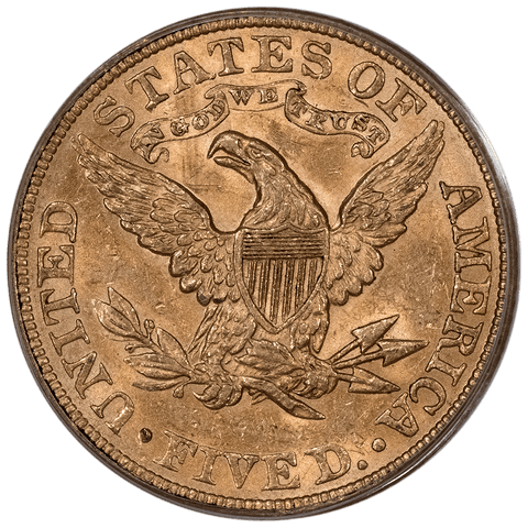 1883 $5 Liberty Gold Coin - PCGS MS 61 OGH - Tougher Date