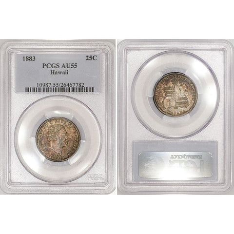 1883 Hawaiian Quarter Dollar - PCGS AU 55 - About Uncirculated