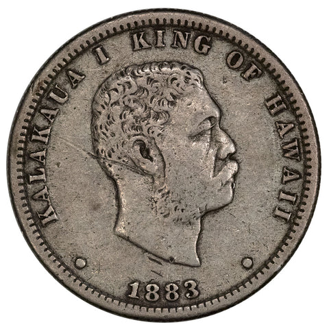 1883 Hawaiian Quarter Dollar - Very Fine Details (scratch)