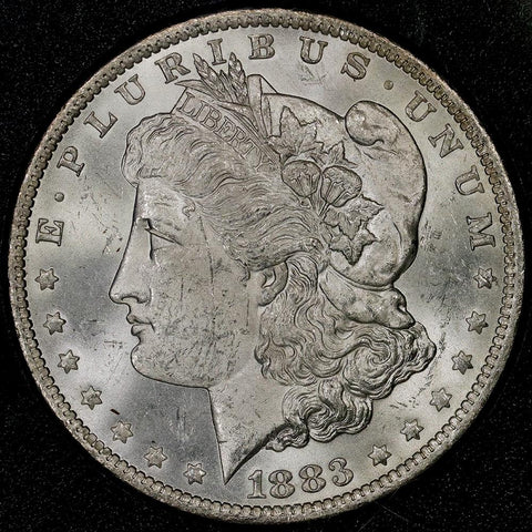 1883-O Morgan Dollar in GSA, Brilliant Uncirculated, Includes Box/Cert (Scarce)
