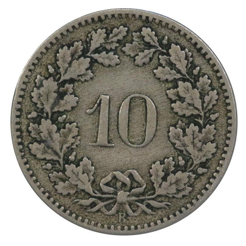 1883 Swiss 10 Rappen KM# 27 - XF