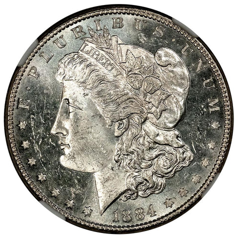 1884 Morgan Dollar Large Dot Top-100 VAM-3 - NGC MS 62 PL