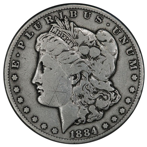 1884-CC Morgan Dollar - Very Good Details (graffiti)